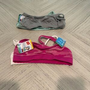 Hanes Lot of 2- 2 Pack Girls Bandini Multi-Way Bras Size Small NWT